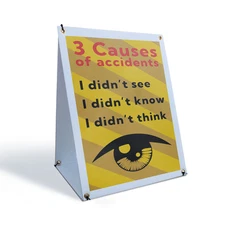3 Causes of Accidents A-Frame Sidewalk Sign OSHA Safety Construction Hazard