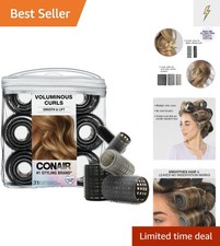 Assorted Sizes of 31 Heatless Curlers - Black Gray Self Grip Hair Tools