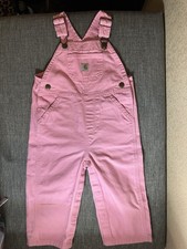 Carhartt Med Pink Loose Fit Canvas Overall 18M Sleeveless Button Closure NWOT