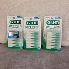GUM Soft Picks Original Dental Picks 300 Count On Go Case Gentle Safe Effective