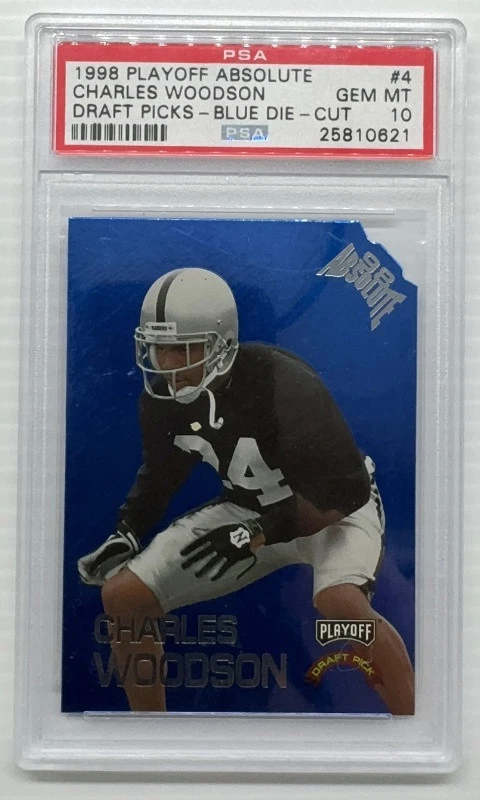 Charles Woodson Playoff Absolute Draft Picks #4 Blue Die-Cut