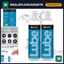 Premium Water-Based Lubricant, Non-Sticky Formula, Clear, 8 oz, 2-Pack