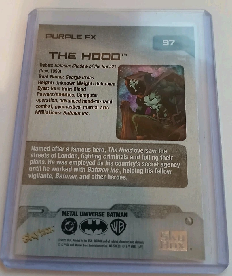 Metal Universe Batman THE HOOD Base Purple FX #97 - Image 2 of 2