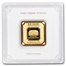 1 oz Gold Square - Geiger Edelmetalle (Encapsulated w/Assay) 4595.57 per troy oz