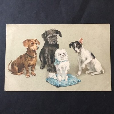 AK Hunde Dackel Fantaisie antike französische Postkarte
