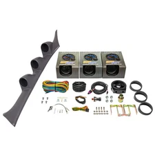 GlowShift Boost, Oil PSI, Water Temp Gauges + Gray Pod 95-99 Mitsubishi Eclipse