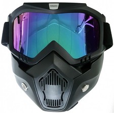 Maschera Occhiali Iridium Blu Con Mentoniera Staccabile Tipo Shark per Drak Raw