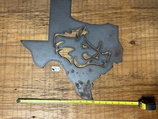Metal SOLID STEEL Wild Hog Hunting TEXAS sign 17x17ish wild boar USA made #3