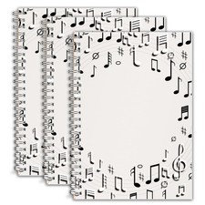 3 Pack Blank Sheet Music Notebook, Composition Staff 3 Pack, White 3 Pack