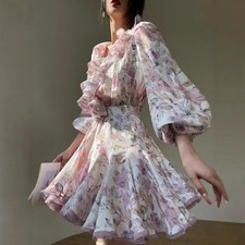 New Floral Printed Tops Fungus Edge Shirt Lace A-line Skirt Set Vacation Skirts