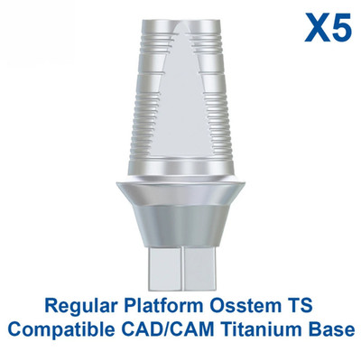 5x Dentlal Lab Regular Platform Osstem TS Compatible CAD/CAM Titanium Base