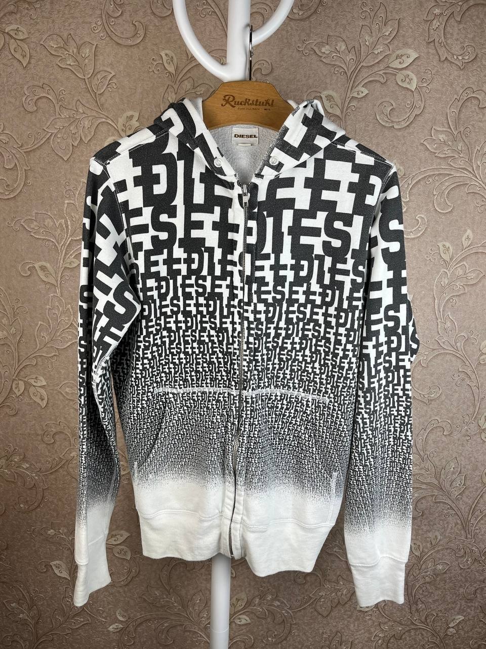 Diesel Vintage Y2K Monogram Logo Zip Hoodie Men's diesel monogram
