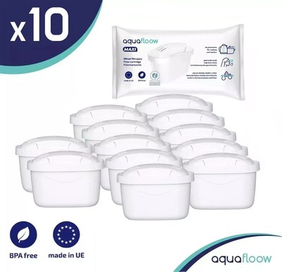 10x Filterkartuschen AquaFloow, ersetzen Brita Maxtra, reduzieren Kalk und Chlor