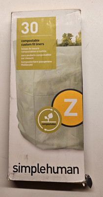 Simplehuman Z Custom Fit Compostable Liners 4 L (1.2 Gal) - 30-Count (Open - Box