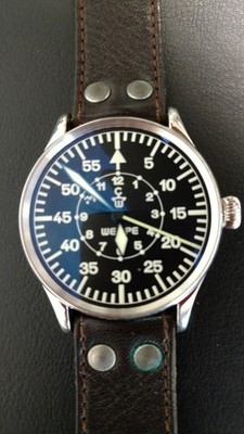 Wempe Chronometerwerke Fliegeruhr Silbergehäuse limitiert, grundüberholt
