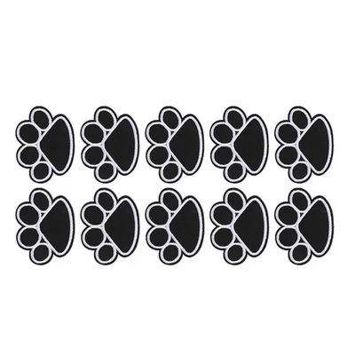 10Pcs Durable Embroidered Dog Paw Patches Cloth Stickers for Garment Accessories - Image 1 of 4
