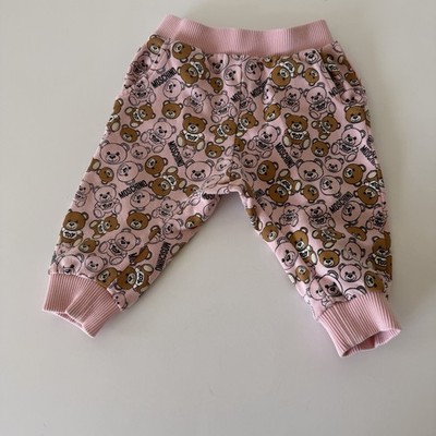 Moschino Kids logo-print sweatpants in baby pink,