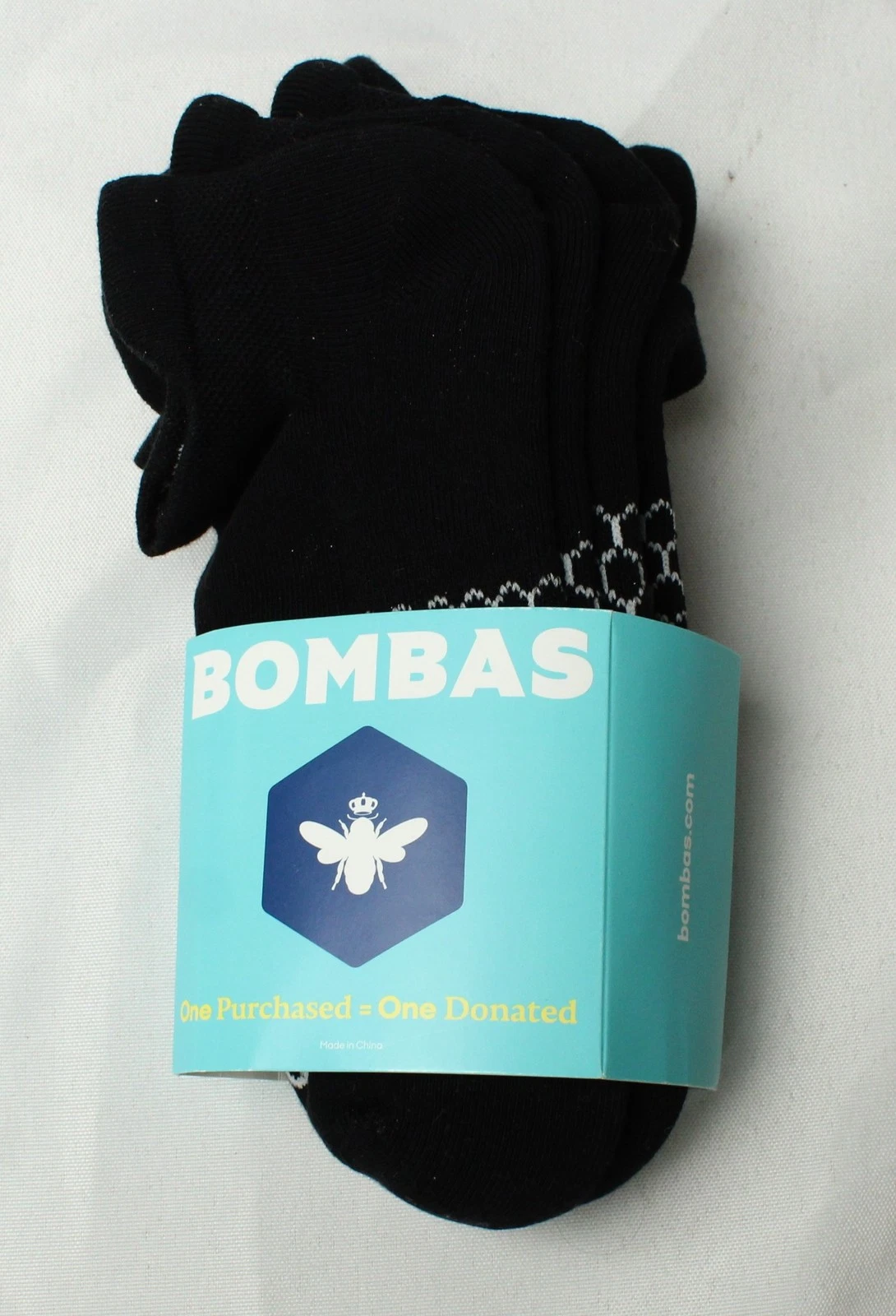 Bombas Unisex Midweight Honeycomb 3 Pack Ankle Socks BM7 Black Medium NWT