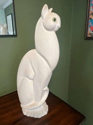 21" Royal Haeger "Winking Cat" sculpture mid-century ceramic art