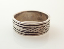 Vintage Eternity Sterling Silver 7mm Band Ring Sz 8