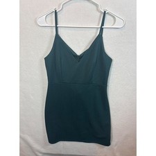 Minuet Bodycon Mini Dress Womens Small Dark Green NWT Cutout Back V-Neck 9340-1