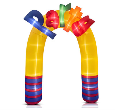 Inflatable Lighted Party Arch 9  x 10 ,  Party  Letter Topper, Sand Bag Base, LE