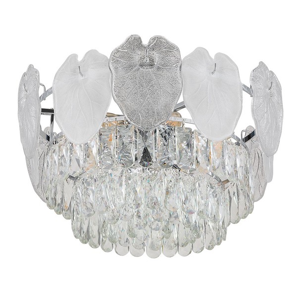 Deckenlampe Deckenleuchte Esszimmerleuchte Rund Kristalle KüChenlampe D 50 Cm-image