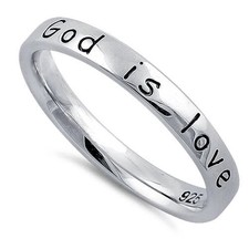 925 Sterling Silver "God Is Love" Ring
