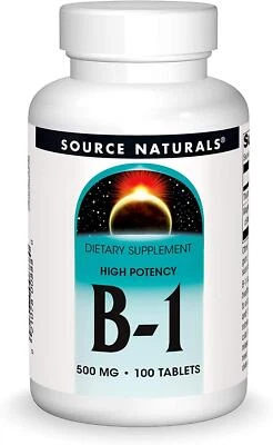Source Naturals Vitamin B1 500mg 100 Tablets, Energy & Metabolism Support