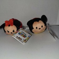 Disney Tsum Tsum Stackable Plush Mickey  Minnie Mouse Collectible Toy Lot of 2