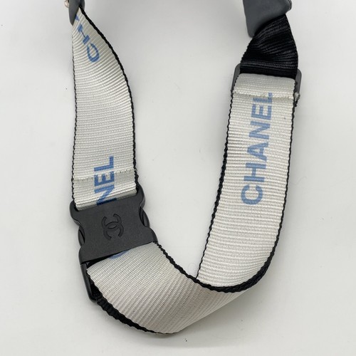 Auth CHANEL Letter Logo Nylon Gray Water-Bottle Card Waist Bag W/Box BLR-002 - Picture 11 of 16