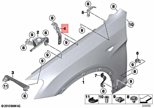 Genuine BMW X3 X4 M F25 F26 X3 18d 18i Bracket Side Panel Rear