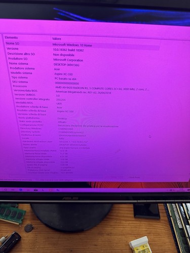 Acer Aspire XC-330 Desktop AMD A9 A9-9420 12GB DDR4-SDRAM SSD 256GB Windows 10 - Foto 15 di 17