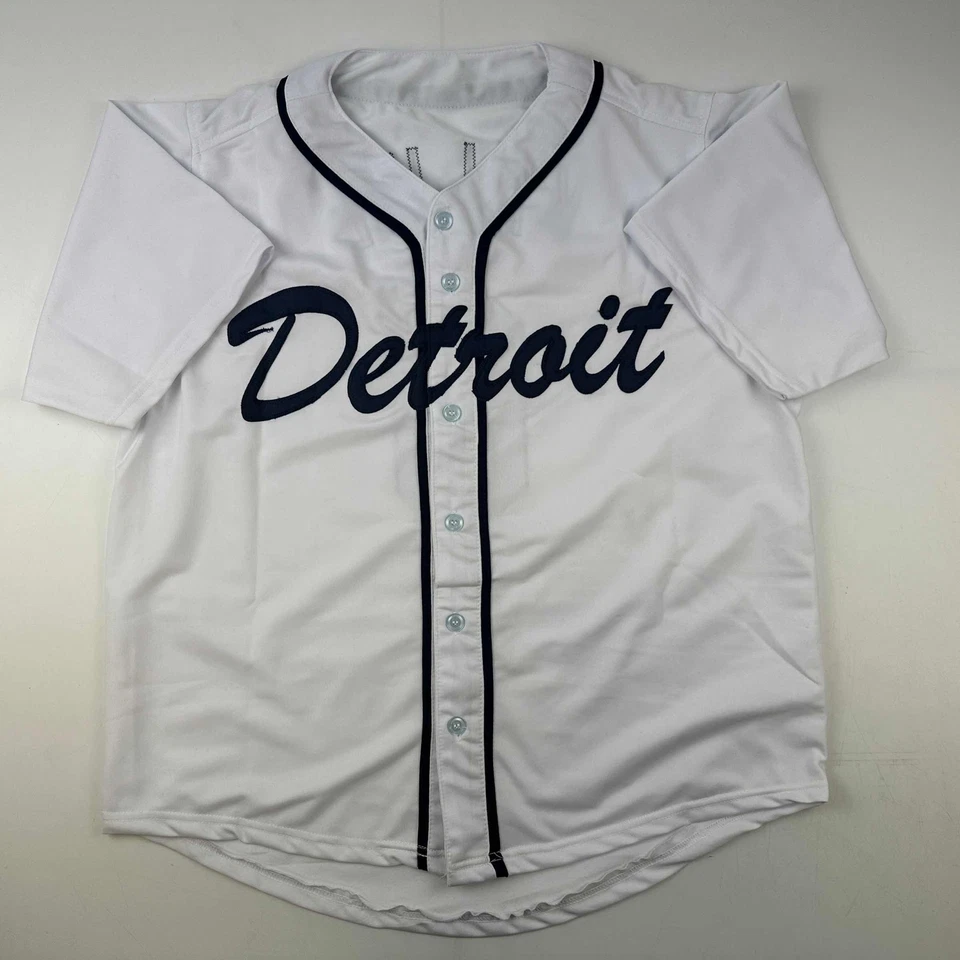 Camiseta deportiva facsímil autografiada Al Kaline Detroit blanca reimpresión talla XL para hombre Foto 3 de 4