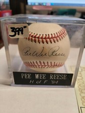 AUTOGRAPHED BASEBALL PEE WEE REESE LOS ANGELES DODGERS