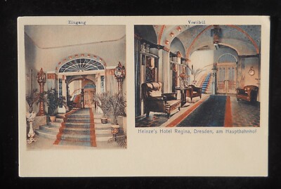 1930s? INTERIORS Eingang und Vestibul Heinze's Hotel Regina Dresden Germany PC