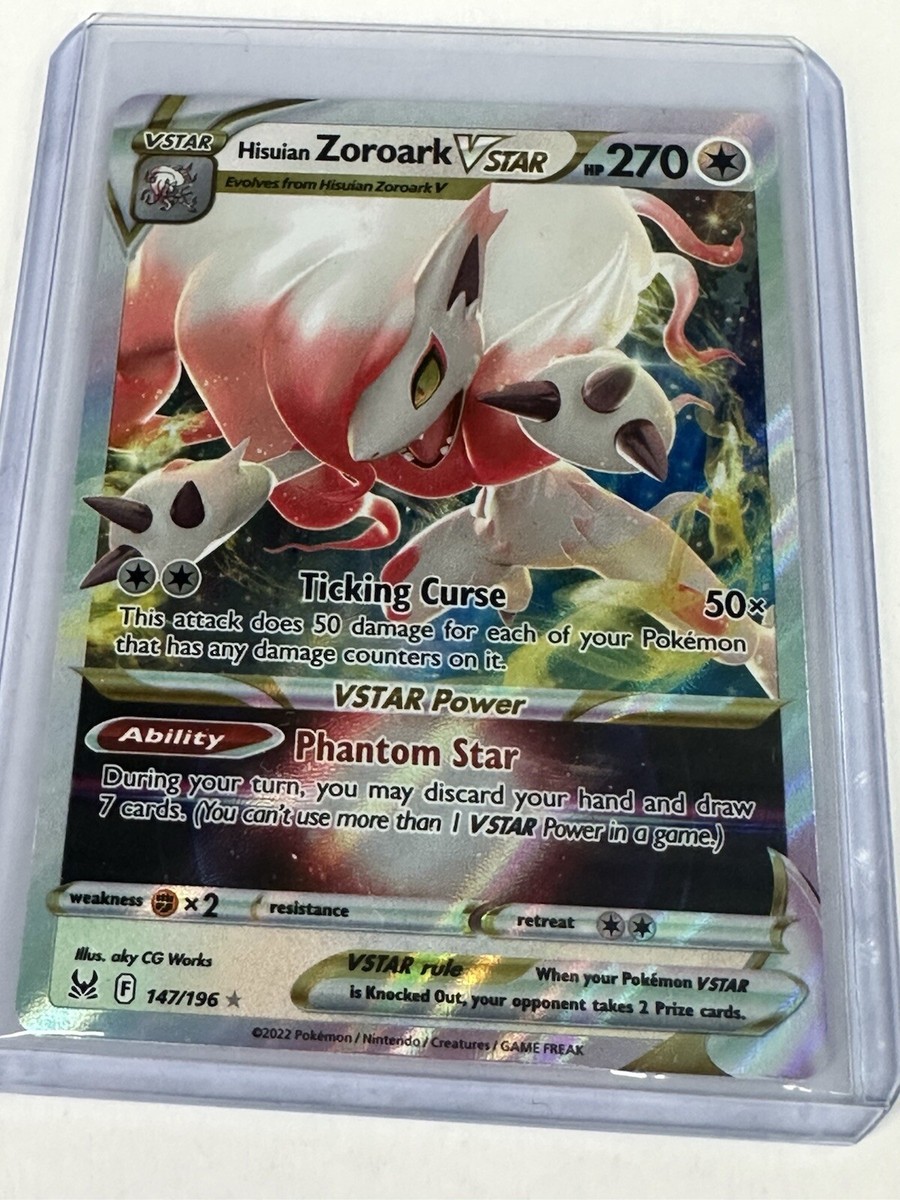 Hisuian Zoroark VSTAR 147/196 Lost Origin Ultra Rare Holo Pokemon TCG Card  NM