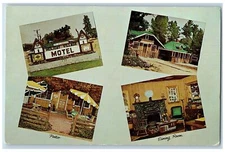 Oakhurst California CA Postcard Holiday Village Motel Patio Dining Room c1960's