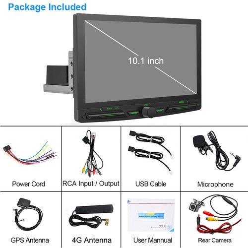Rotatable 10.1" Android 13 Touch Screen Car Stereo Radio GPS Carplay Single 1DIN - Picture 15 of 15