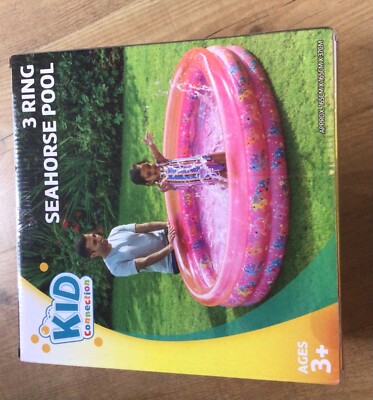 Kid Connection 3 Ring Seepferdchen Rosa Planschbecken Brandneu