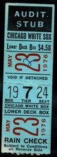 1976 BASEBALL TICKET WHITE SOX OAKLAND A'S BILL NORTH STOLEN BASE SEASON LEADER