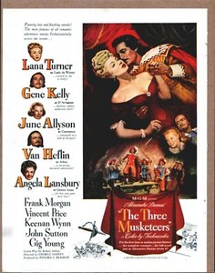 1948 The Three Musketeers Lana Turner Original Vintage Color Movie Promo Ad 