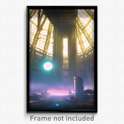 Pixel Art Poster - Extra Large Vista (8 Bit Psychedelic Trippy Video Game Print)