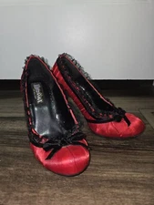 Pleaser Funtaisma DAINTY-420 3 1/2" Heel Satin Pleated Pump Size:6