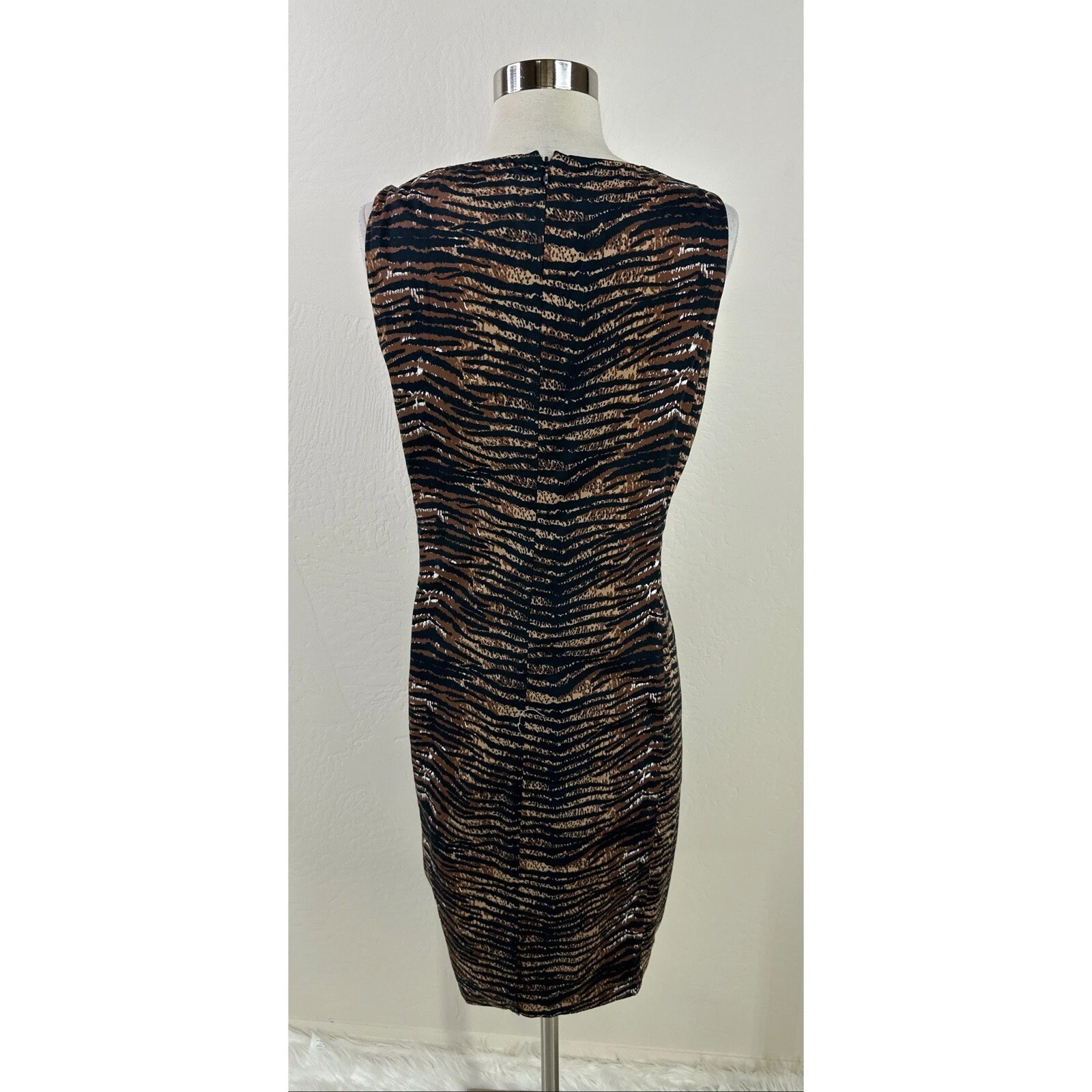 Abito Michael Michael Kors stampa animalier cotone senza maniche lunghezza ginocchio tasche 14