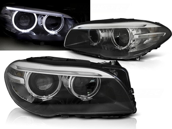 Xenon Scheinwerfer LED Tagfahrlicht FüR BMW 5Er F10 F11 Bj. 2010-2013 Schwarz-image