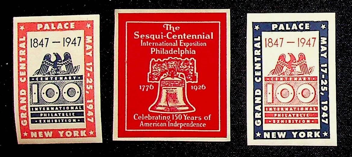 1847-1947 Grand Central Palace Exhibition Stamps + 1776-1926