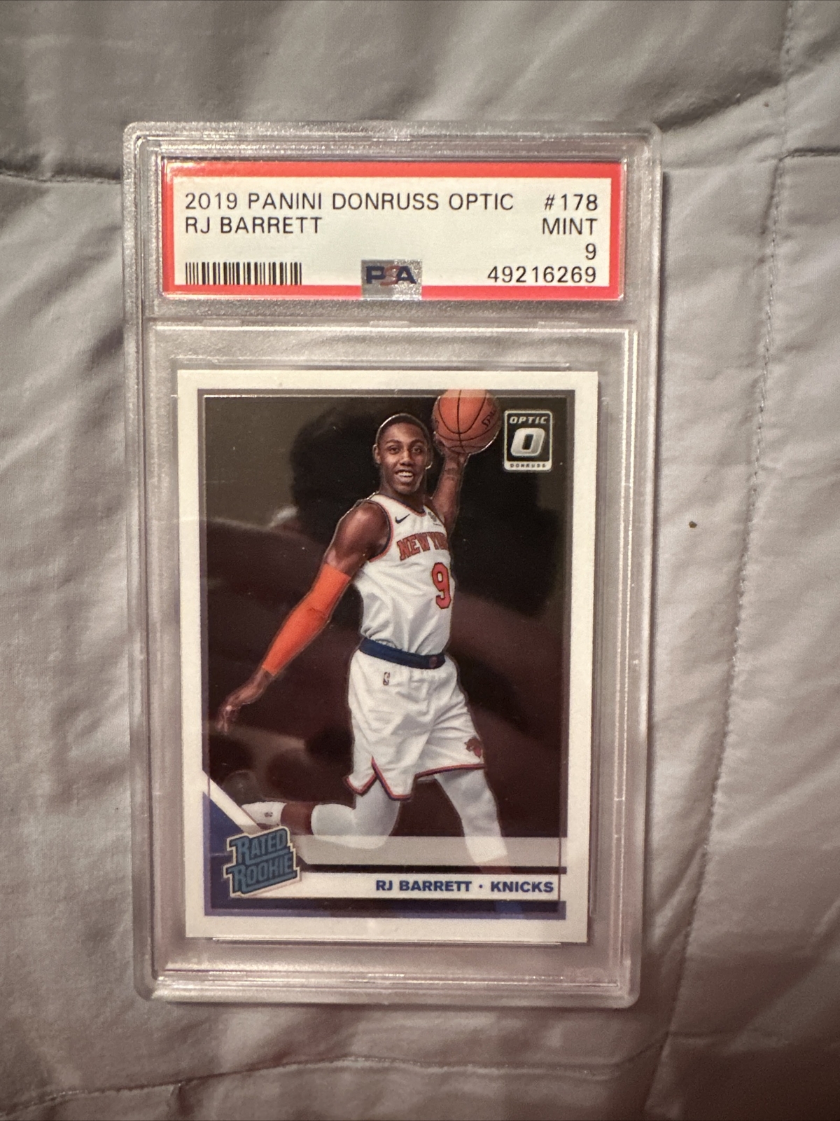2019 Panini Donruss Optic RJ BARRETT Rated Rookie #178 PSA 9 Mint RC Knicks