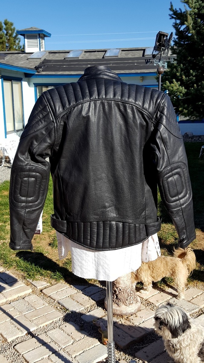 X ELEMENT Men's/Women's Black Leather MOTORCYCLE Jacket PUFF