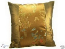1Pc Chinese Dragon&Phoenix Patterns Coffee Silk Embroidered Pillowcases